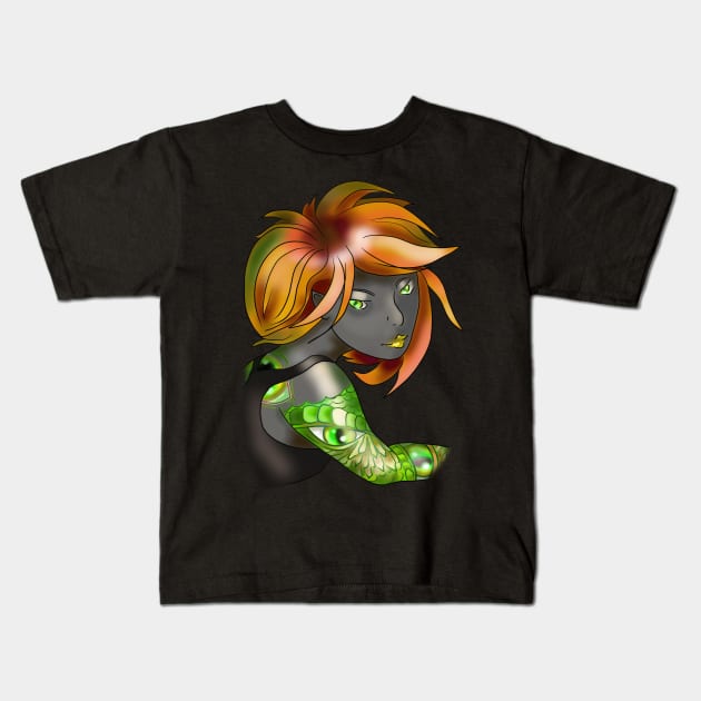 Dark elf girl with ginger hair Kids T-Shirt by cuisinecat